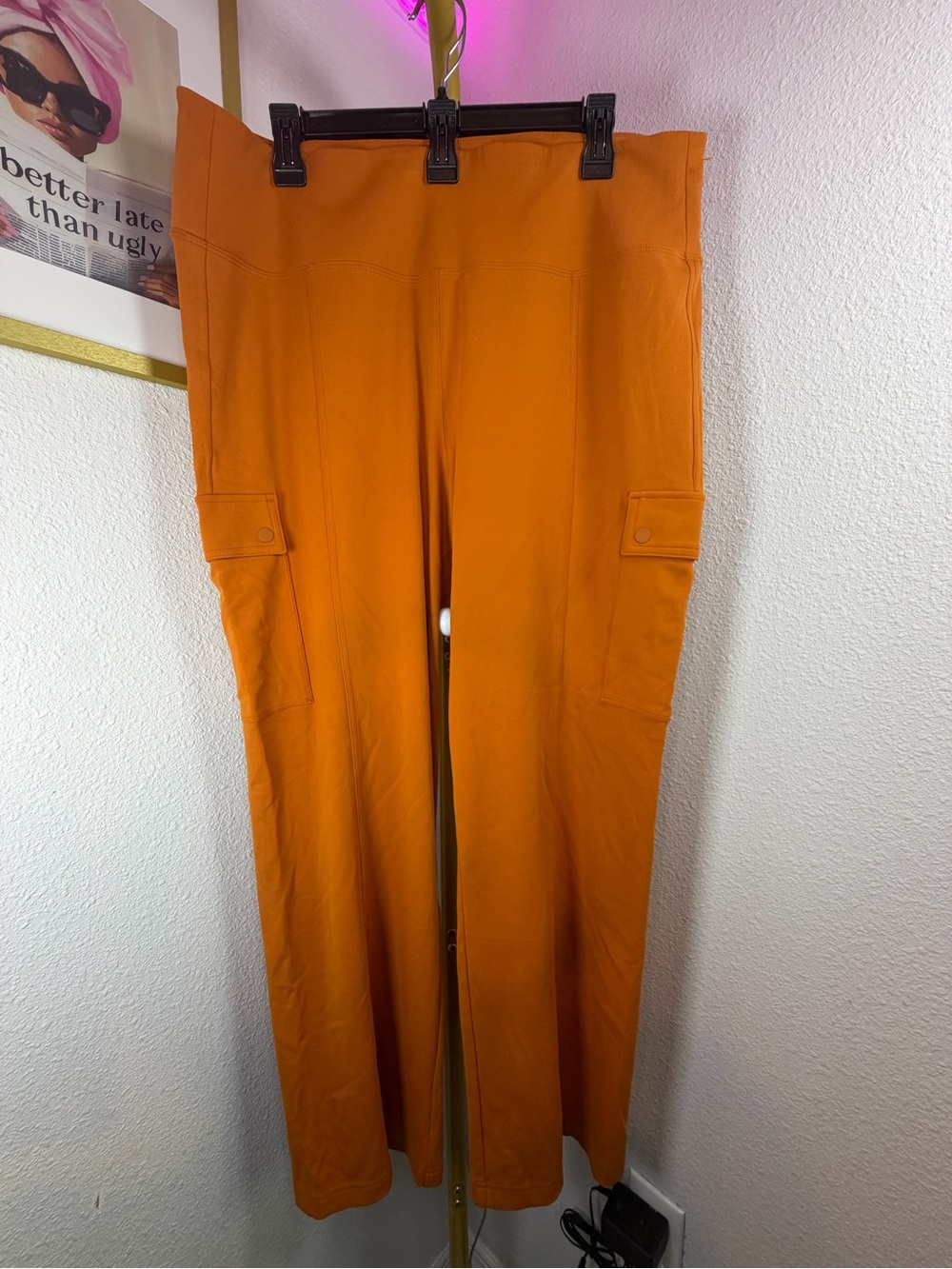 Athleta Delancy Straight Cargo Pants in Bright Orange 1X